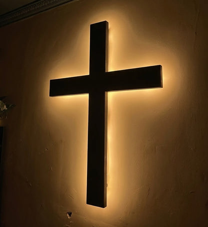 Handmade Backlit Wooden Cross