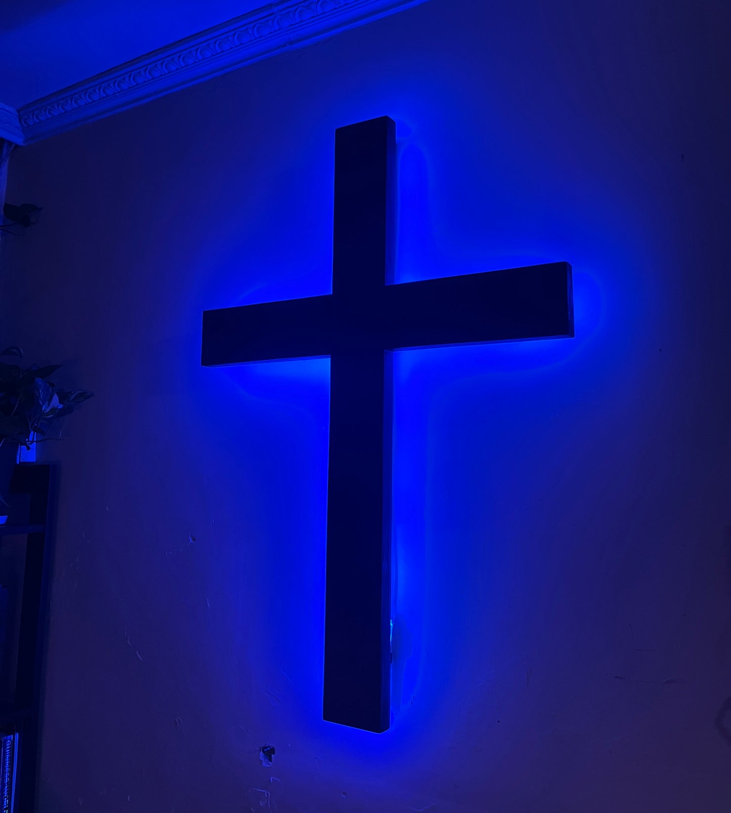 Handmade Backlit Wooden Cross