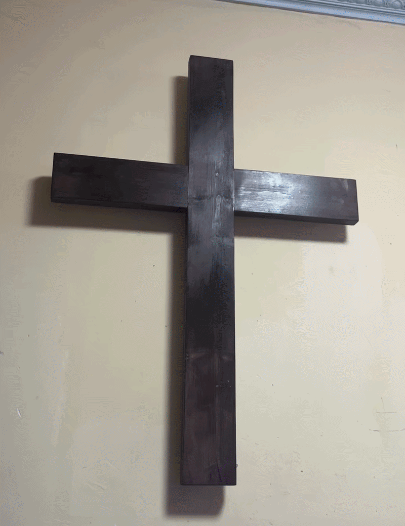 Handmade Backlit Wooden Cross