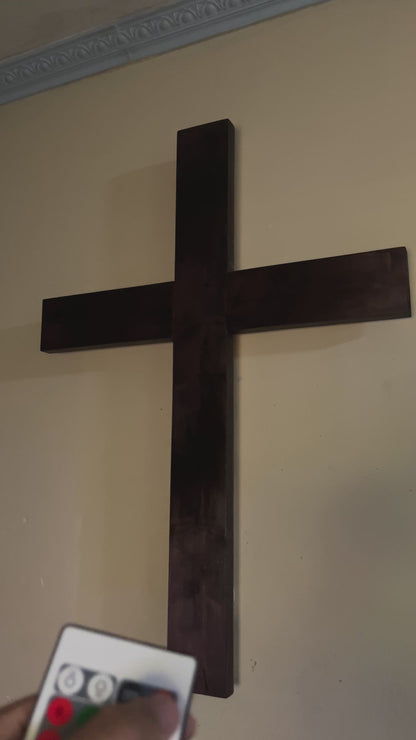 Handmade Backlit Wooden Cross